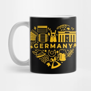 German Icons in a Heart Shape // Germany Pride Mug